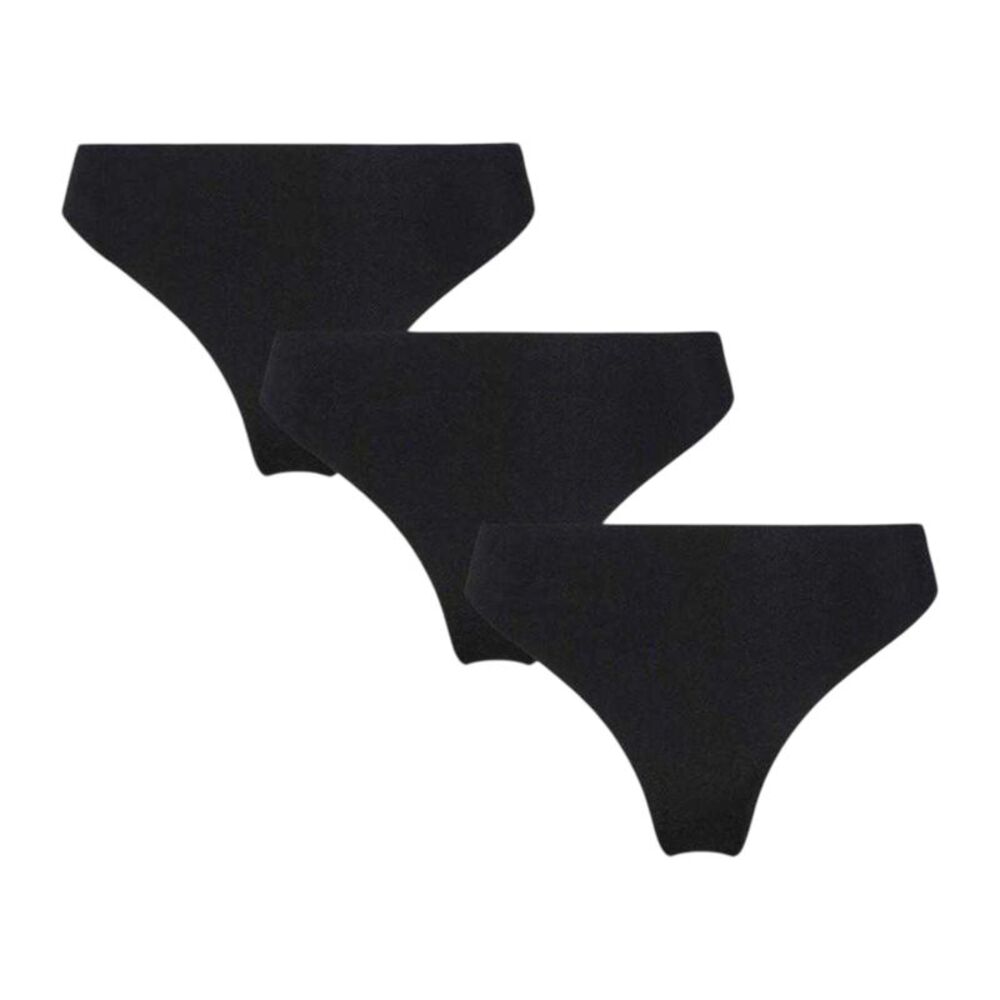 Pieces Womens/Ladies Namee Plain Briefs (Pack of 3) / Black